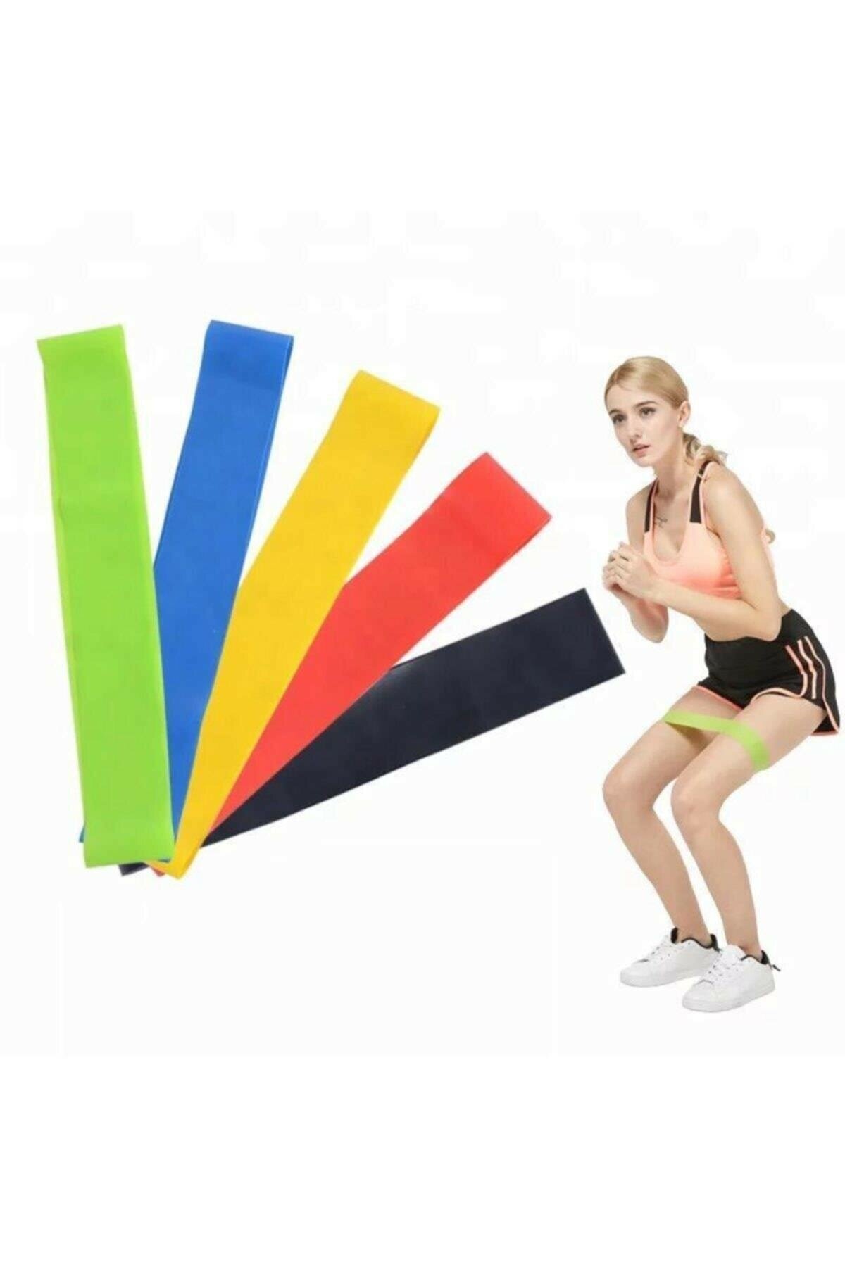 Pilates Squat Aerobik Direnç Lastiği 5 Li Paket - görsel 2