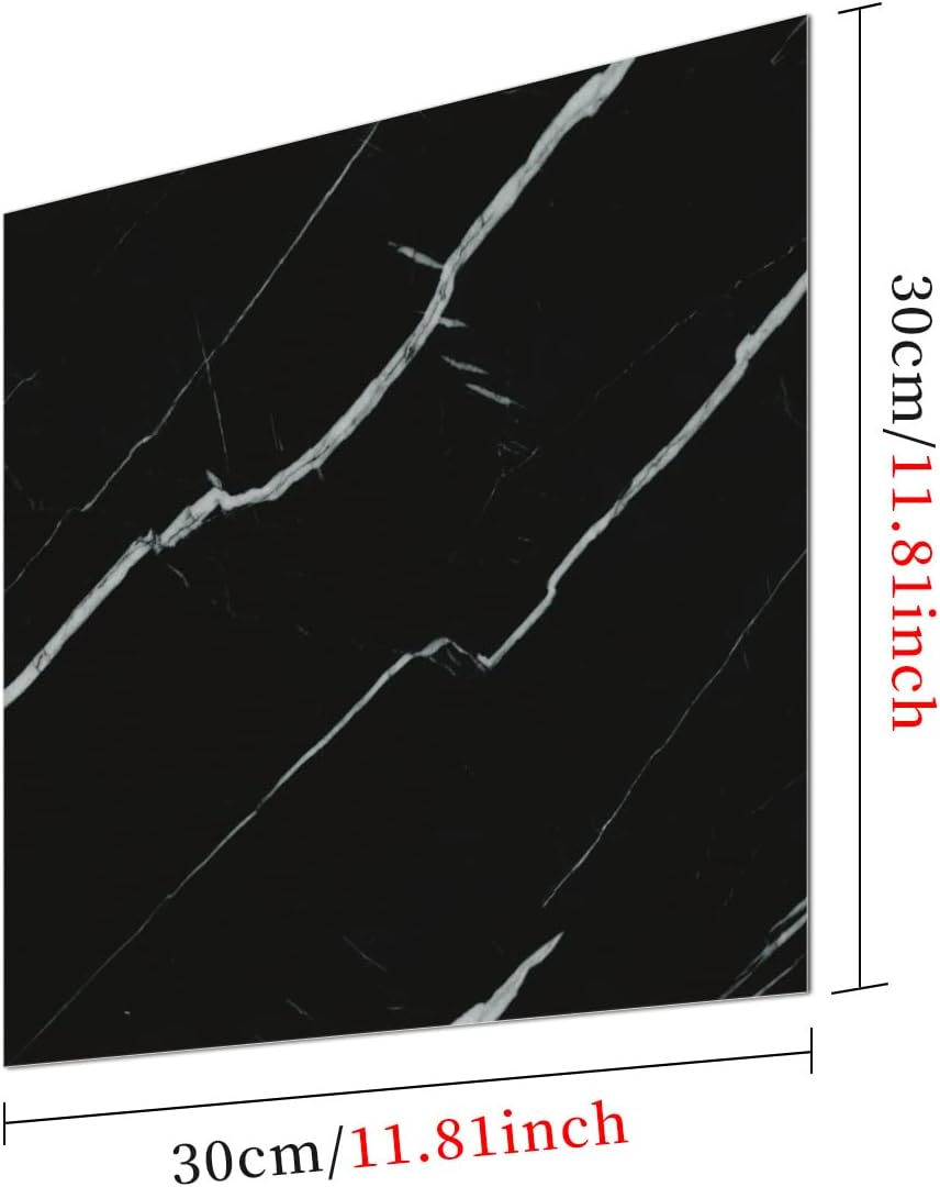 SİYAH MERMER DESENLİ ALÜMİNYUM PLASTİK DUVAR STİCKER (30*30)