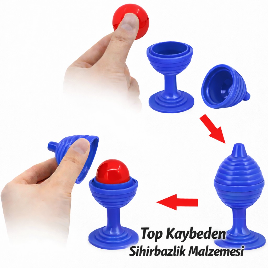 Mavi Renk Sihirli Kupa Top Kaybetme Oyunu 7 cm - görsel 2