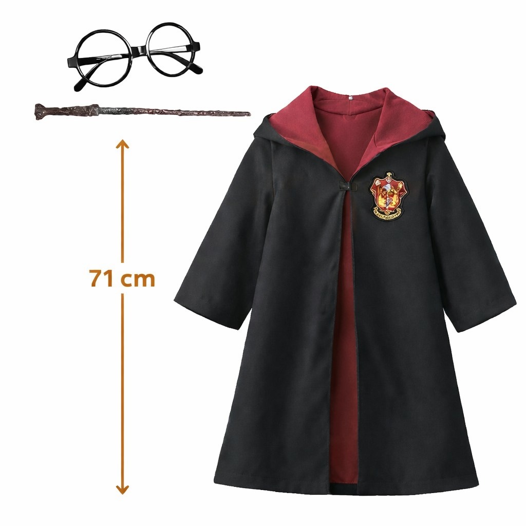Harry Potter Çocuk Bebek Kostüm Seti – Asa Gözlük Pelerin 71 cm (2-4 Yaş) - görsel 2
